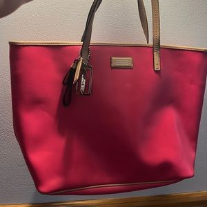 Coach Pink/Purple Medium Tote Bag Like New